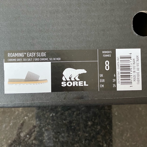 New Sorel Roaming Easy Slide Sandals, Casual Stretch Grey Slides, Athleisure - Picture 12 of 12